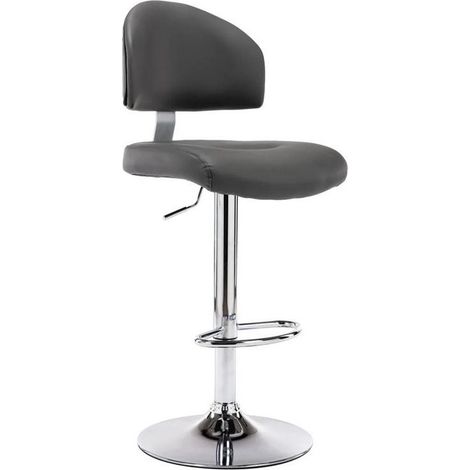 Tabouret de bar réglable simili cuir gris et métal chromé Axim (1/5)