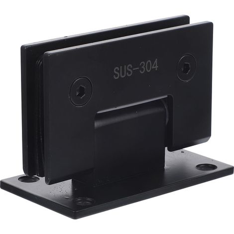 de porte en verre à double charnière à 90 degrés noir pince (1/5)