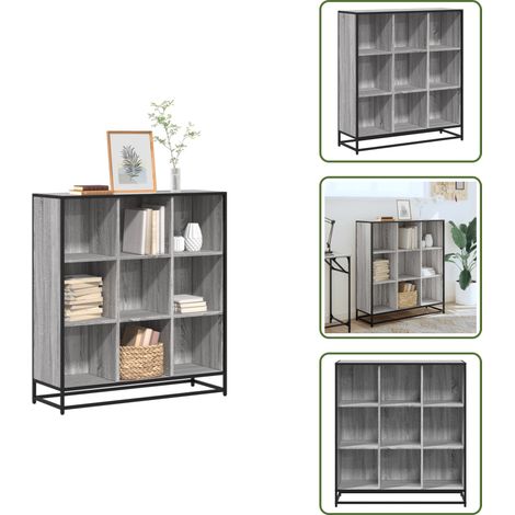 Bibliothèque sonoma gris 97,5x33x107,5 cm bois ingénierie métal - Bibliothèque - Bibliothèques - Étagère À Livres - Armoire De Rangement (1/5)