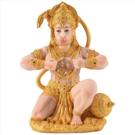 Goldene Hanuman-Statue, indische Götterskulptur, göttliche Sammlerfigur, Dekoration (1/5)