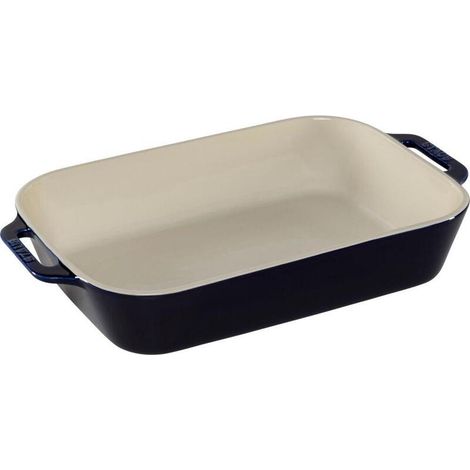Fuente Rectangular para Gratinar 40 x 25 cm Azul Oscuro de Cerámica