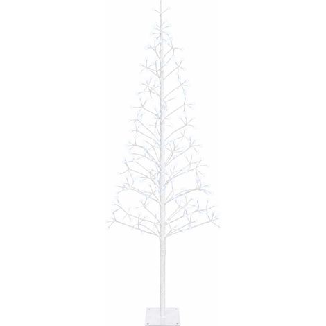 Árbol de Navidad con luces LED Blanco 180 cm Acero 196 LED vidaXL