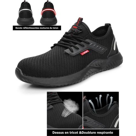 Chaussures de Securité Légère Baskets de Sécurité Chaussures de Travail Chaussure de Chantier Embout en Acier Respirantes Antidérapantes Homme Femme Unisexe Taille 45 Eu (1/5)