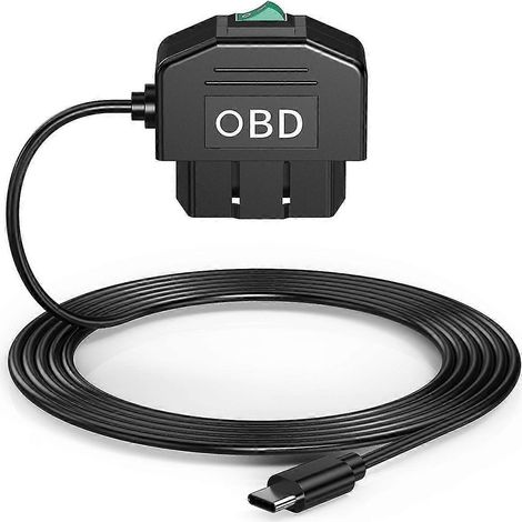 Kit de câblage OBD pour caméra embarquée 2024, kit de câblage USB Type C avec câble d'alimentation OBD pour caméra embarquée 12-24 V vers 5 V/3 A