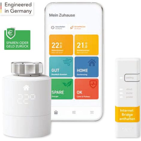 TADO Starter Kit Smartes Heizkörper-Thermostat V3+, inkl. 1 Bridge (1/5)
