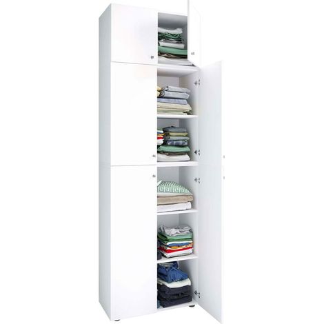 LonaXXL armoire de rangement 6 portes blanc. (1/3)