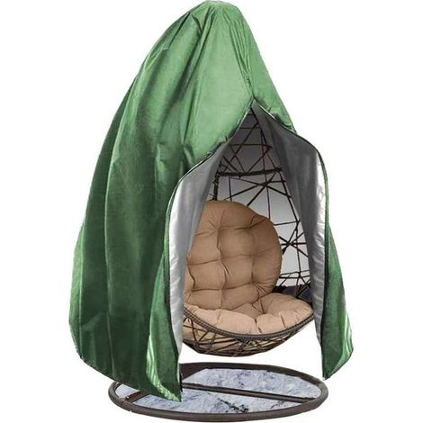 Housse de chaise suspendue - x cm Oxford Fermeture éclair Cordon serrage Convient aux fauteuils œuf places 230 200 2 Tissu Vert (1/4)