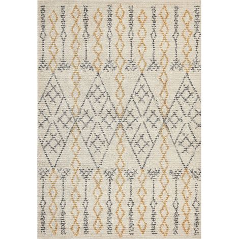 Teppich KADAPA Beige 140 x 200 cm Baumwolle