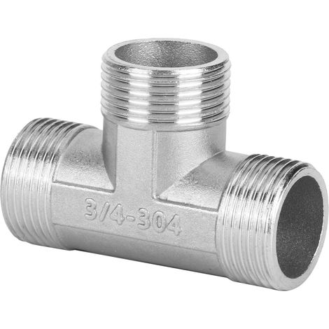 Raccord en T en forme de T, filetage mâle 3/4" vers filetage mâle 3/4" vers filetage mâle 3/4". (1/5)