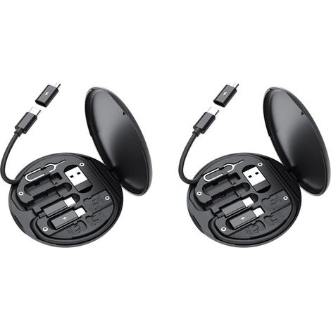 2x 60W Typ-C auf USB Schnellladeadapter-Set für 14, 13 und 12 Pro Mobiltelefone OTG-Konverter Multi-Aufbewahrungsbox