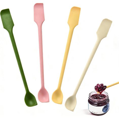 4er Set Mini Silikon Spatel 26cm Doppelseitig für Schmale Flaschen & Gläser