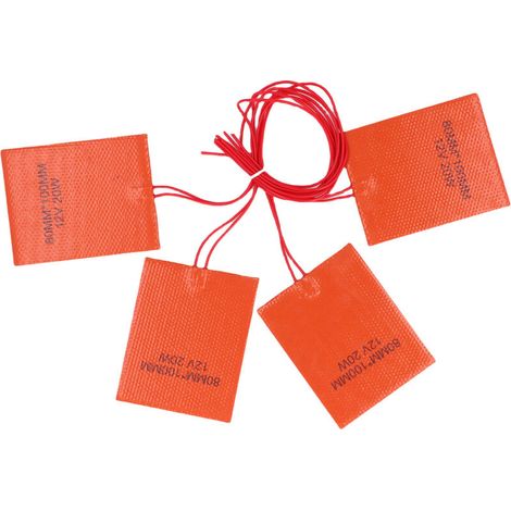 Silicone rubber heating pad, 4 pieces, 80x100mm, 12V, 20W, flexible electric heating mat for industrial equipment, pipe tank (1/5)