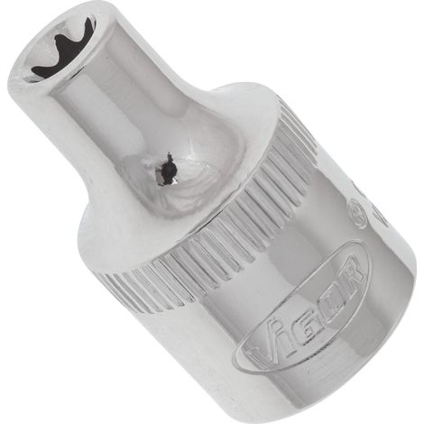 VIGOR T Steckschlüsseleinsatz, V2726N, 3/8 Zoll (10 mm) Vierkant, E Profil, SW E6 (1/2)