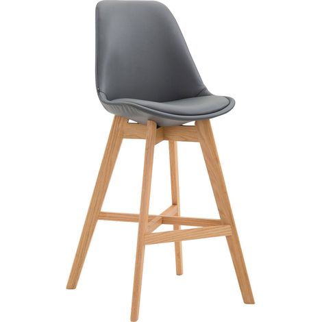 Sgabello da bar seggiolone dal design scandinavo moderno in sintetico grigio TDB10388