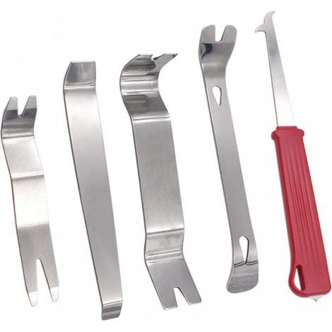 5-Piece Stainless Steel Car Removal Tool Set for Interior Car Door Audio Radio Panel Dashboard - Strong Removal Kit, Heavy Duty (1/5)