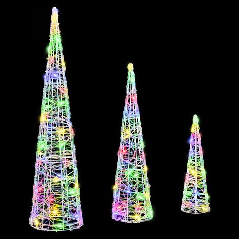 Sapin de Noël，Arbre de Noël 3 pcs Multicolore 20 x 20 x 80 cm Acrylique CFW51639 (1/5)