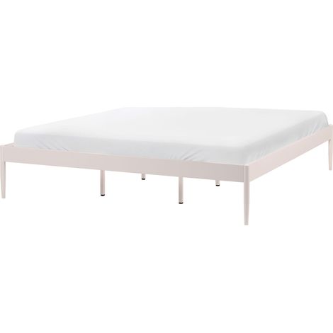 Bett mit Lattenrost Metall VAURS 180 x 200 cm Hellbeige (1/5)