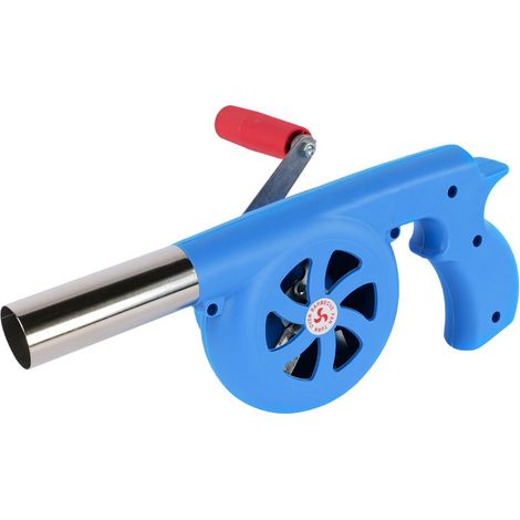 Souffleur manuel à manivelle pour barbecue de pique-nique, outil de combustion (bleu)-AquaForge