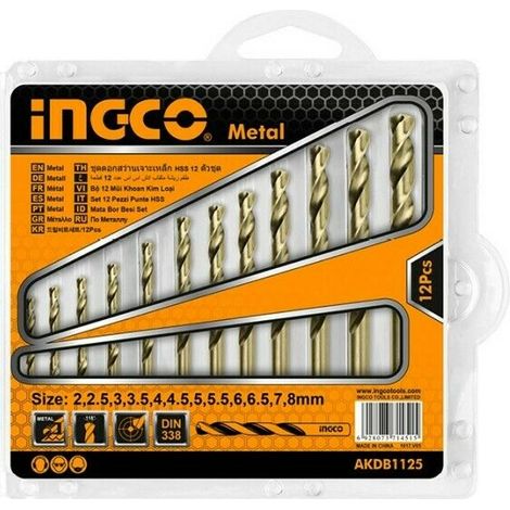 SET 12 PZ  PUNTE PER METALLO 2,2 -- 8 MM  HSS FERRO GHISA (1/2)