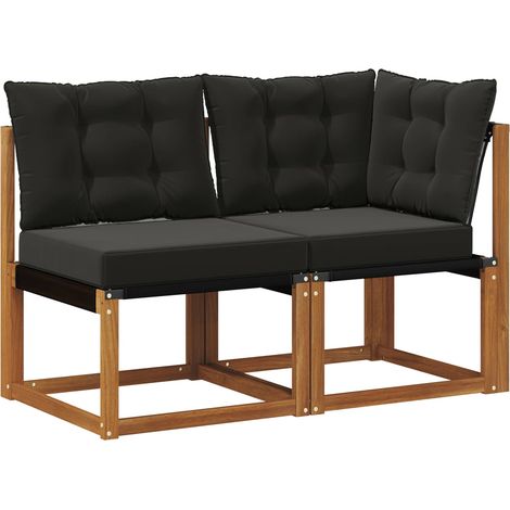 Maison Exclusive - Outdoor Mittel- und Ecksofa mit Kissen 2 Stück (1/5)