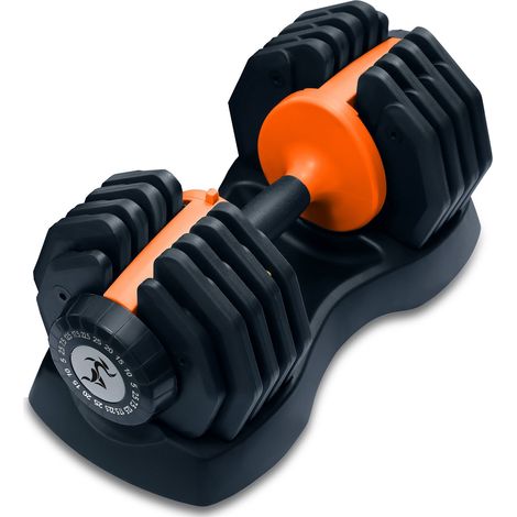 Strongology Urban25 Home Fitness Black and Orange Adjustable Smart Dumbbell from 2.5kg upto 25kg Training Weights (1/5)