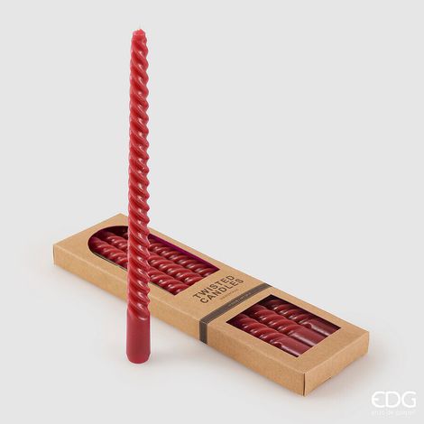 EDG Enzo De Gasperi Candela Stelo Twist H 30 Cm Cf 4 Pz Dark Red