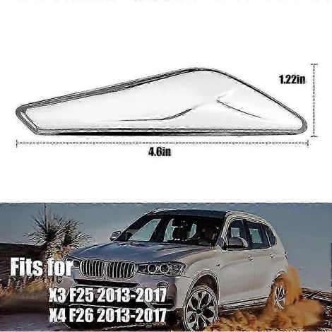 Para BMW X3 X4 F25 F26 2013-2017 Embellecedor cromado del guardabarros delantero con luz de señalización y luz de posición Edición 0618