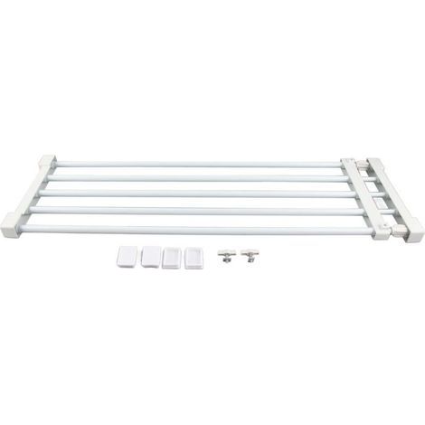 Verstellbares Teleskopregal, kein Bohren erforderlich, Metallregal, Schrankorganizer, ausziehbarer Trennwand, 75–120 cm, für Schlafzimmer, Badezimmer, Küche – Crezuo (1/5)