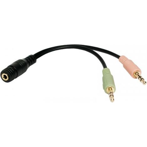 Adattatore audio stereo LogiLink CA0020 da jack da 3,5 mm (F) a 2 jack da 3,5 mm (M) (1/3)