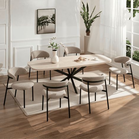 Axal Extending Table & 6 Velora Chairs (1/5)