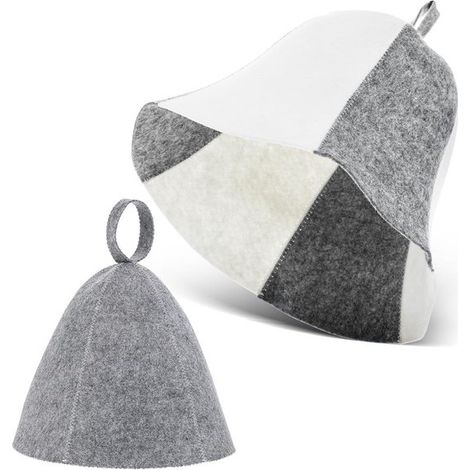 2 gorros de fieltro de lana para sauna, para hombres y mujeres - Gorro ruso para sauna, ideal para bienestar, spa y baño de vapor. (1/5)