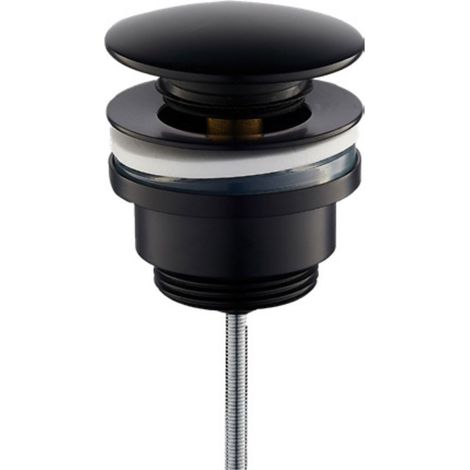 Válvula de Desagüe click clack  Tapón para lavabo de baño universal click clack  Latón Negro (1/2)