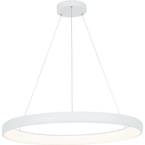 Suspension Luminaire LED D800 60W Blanc Sablé ZAMBELIS - Blanc chaud - 3000K (1/2)
