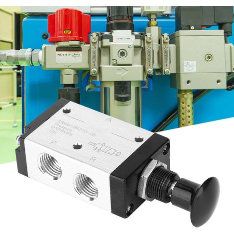 Électrovanne pneumatique à levier manuel 3 voies 3R210‑08, 2 positions (1/5)