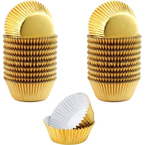 Lot de 100 caissettes dorées pour pâtisserie et desserts (1/5)