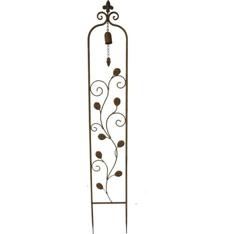 Treillage jardin fer avec clochette 112x18 cm (1/3)