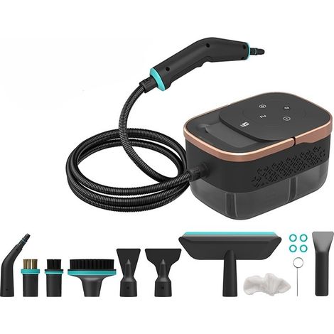 Nettoyeur vapeur portatif, nettoyeur vapeur à pression de 4 bars, équipé de 11 accessoires, 6 vitesses réglables, nettoyeur vapeur de 1500 watts. (1/5)