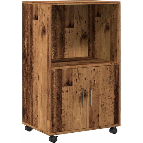 Maison Exclusive - Mobiletto con Ruote Legno Antico 55x40x91 cm in Truciolato