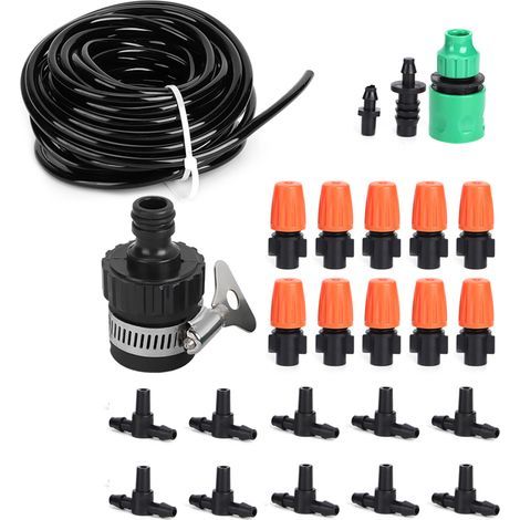 Kit d'arrosage automatique 10m tuyau irrigation goutte à goutte jardin serre agriculture (1/5)