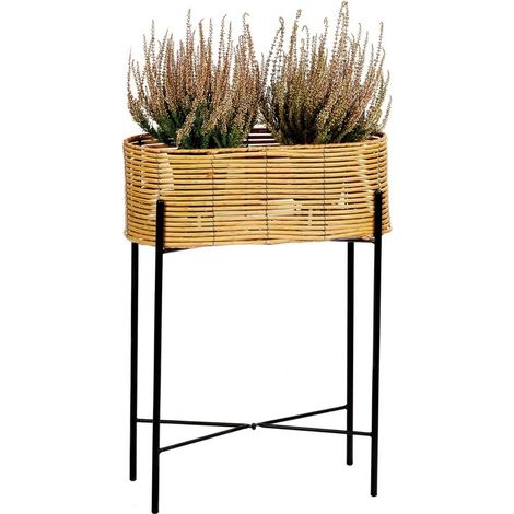 ANDREA HOUSE AX71529 Macetero Metal Ratán Sintético 49x20x66 CM - ref: AX71529