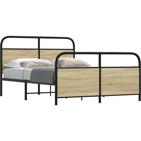 Metallbett ohne Matratze Sonoma-Eiche 140x200 cm
