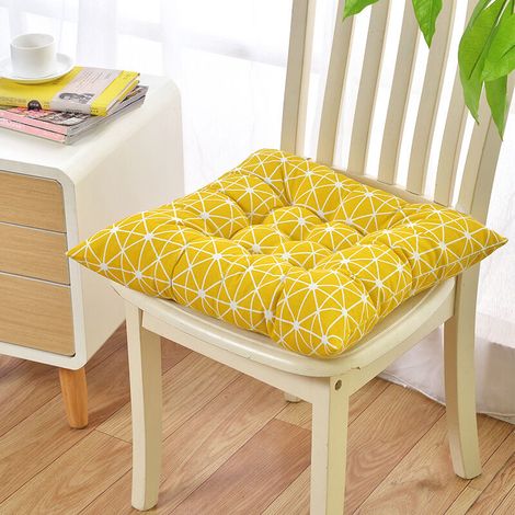 2 Coussins de siège 40x40cm, Coussins de Chaise pour intérieur et extérieur - décoration de mobilier de Jardin Coussins de Chaise. (grille dorée) (1/5)