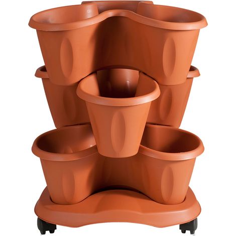 SET VASO 'TRIFOGLIO' Ø cm 40xh.51 Lt. 6 - terracotta  - BAMA