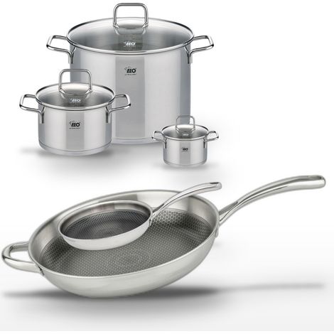 Lot de 3 Faitouts Elo Relief Evolution avec 2 Poêles 24/32cm (1/5)