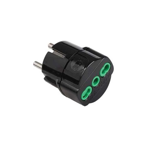 ADATTATORE SCHUKO 2 POLI + TERRA 16A- - nero 81091 - 5 pezzi FANTON