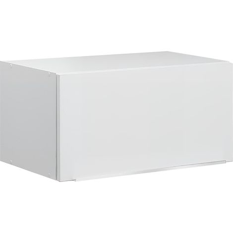Moderna – Meuble haut de hotte 60cm – Mélaminé blanc – Dimensions (LxlxH) : 60x35x30cm – Charnières freinées réglables – Poignées en aluminium brossé (1/2)