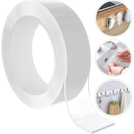 YMYNY Ruban adhésif double face transparent multi-usages, 3 cm x 2 m, acrylique