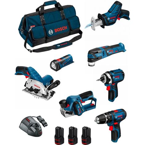 BOSCH Kit BMKB7-28ED3 (GSB 12V-15+GDR 12V-105+GKS 12V-26+GOP 12V-28+GSA 12V-14+GLI 12V-80+GHO 12V-203x2,0AhGAL1230CVHDBAG) (1/5)