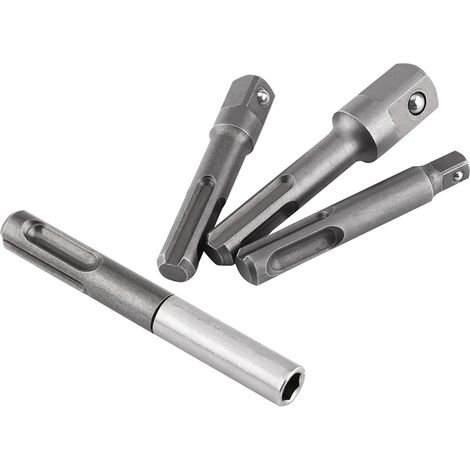 SDS-Plus-Schaft auf 1/4"-Sechskant-Adapter und 1/4", 3/8", 1/2"-Vierkant-Bohrer-Verlängerungsanschluss (1/5)