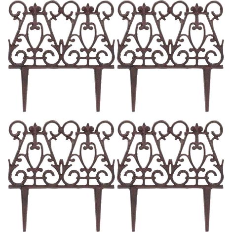 Bordure de jardin en fonte victorienne Lot de 4